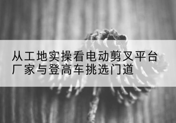 花垣电动剪叉升降平台厂家-从工地实操看电动剪叉平台厂家与登高车挑选门道